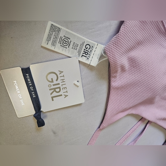 Athleta Girl- Bikini Top Girl's XXL/16 Lavender ,Reversible Quick Drying. NWT - Picture 7 of 9